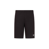 Shorts basic in felpa con logo a contrasto nero