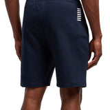 Shorts basic in felpa con logo a contrasto blu