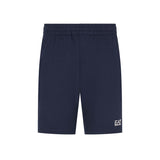 Shorts basic in felpa con logo a contrasto blu
