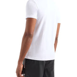 T-shirt placca logo sul petto bianco