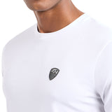 T-shirt placca logo sul petto bianco