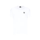 T-shirt placca logo sul petto bianco