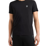 T-shirt placca logo sul petto nero