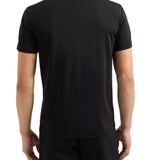 T-shirt placca logo sul petto nero