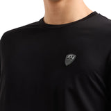 T-shirt placca logo sul petto nero