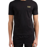 T-shirt basic in jersey nero gold