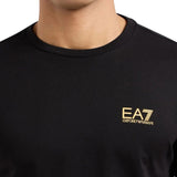 T-shirt basic in jersey nero gold
