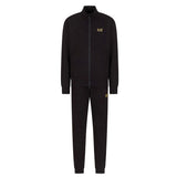 Tuta con chiusura zip basic in felpa nero