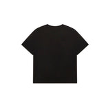 T-shirt basic in jersey di cotone nero/oro