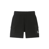 Shorts cargo in felpa nero