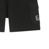 Shorts cargo in felpa nero