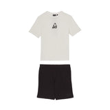 Completo t-shirt e shorts con logo bianco/nero