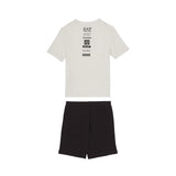 Completo t-shirt e shorts con logo bianco/nero