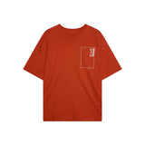 T-shirt stampa doppio logo fronte e retro arancio
