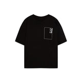 T-shirt stampa doppio logo fronte e retro nero
