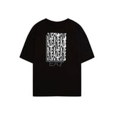 T-shirt stampa doppio logo fronte e retro nero