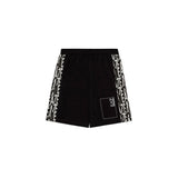 Shorts banda laterale lettering nero
