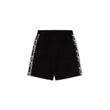 Shorts banda laterale lettering nero