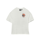 T-shirt maxi stampa sul retro bianco
