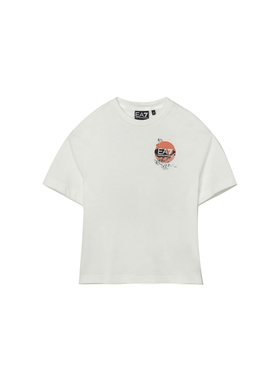 T-shirt maxi stampa sul retro bianco