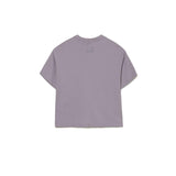 T-shirt patch logo grigio lavanda