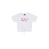 Blusa con logo glitter bianco