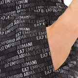 Boxer mare logo allover nero/bianco