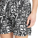 Boxer mare logo graffiti allover nero multi