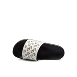 Ciabatte logo allover pvc bianco/nero