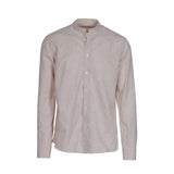 Camicia lino e cotone collo coreana ecrù