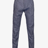 Pantaloni Amalfi con coulisse in cotone e lino denim