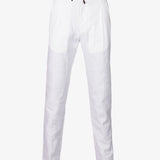 Pantaloni Amalfi con coulisse in cotone e lino bianco