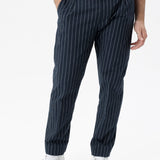 Pantaloni Amalfi in cotone gessato blu