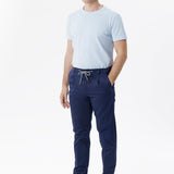 Pantalone Amalfi one pence con coulisse blu