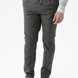 Pantaloni Amalfi in cotone Principe di Galles beige