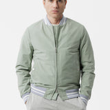 Bomber con dettagli elasticizzati in cotone techno verde