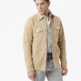 Overshirt in camoscio sabbia