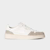 Sneakers F38 in vitello e camoscio bianco/sabbia