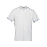 T-shirt in cotone con costina bianco