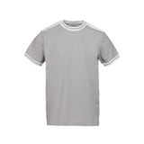 T-shirt in cotone con costina grigio