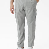 Pantalone Cargo in lana vergine grigio chiaro