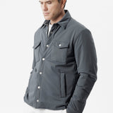 Overshirt Oleandro in tessuto idrorepellente grigio