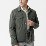 Overshirt Oleandro travel in tessuto idrorepellente verde militare