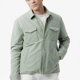 Overshirt in cotone techno verde
