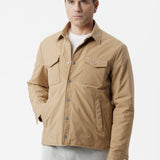 Overshirt in cotone techno cammello