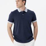 Polo con dettagli a contrasto blu