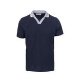 Polo in cotone elasticizzato blu