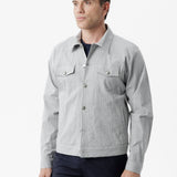 Giacca Portofino in cotone gessato grigio chiaro