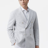 Giacca Siracusa doppiopetto in cotone stretch con taglio vivo e tasche applicate grigio