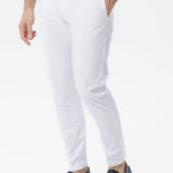 Pantaloni chino Sorrento in cotone stretch con chiusura nascosta bianco